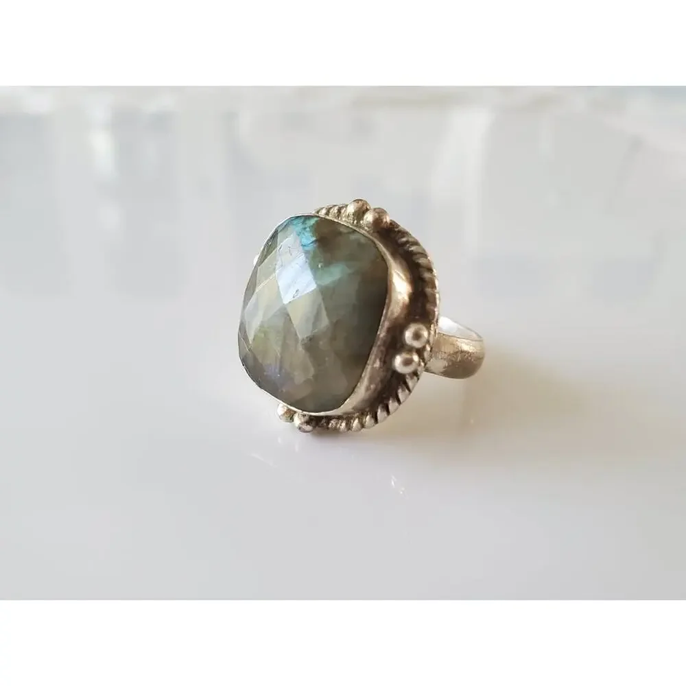 Vintage Labrodite Sterling Silver Ring